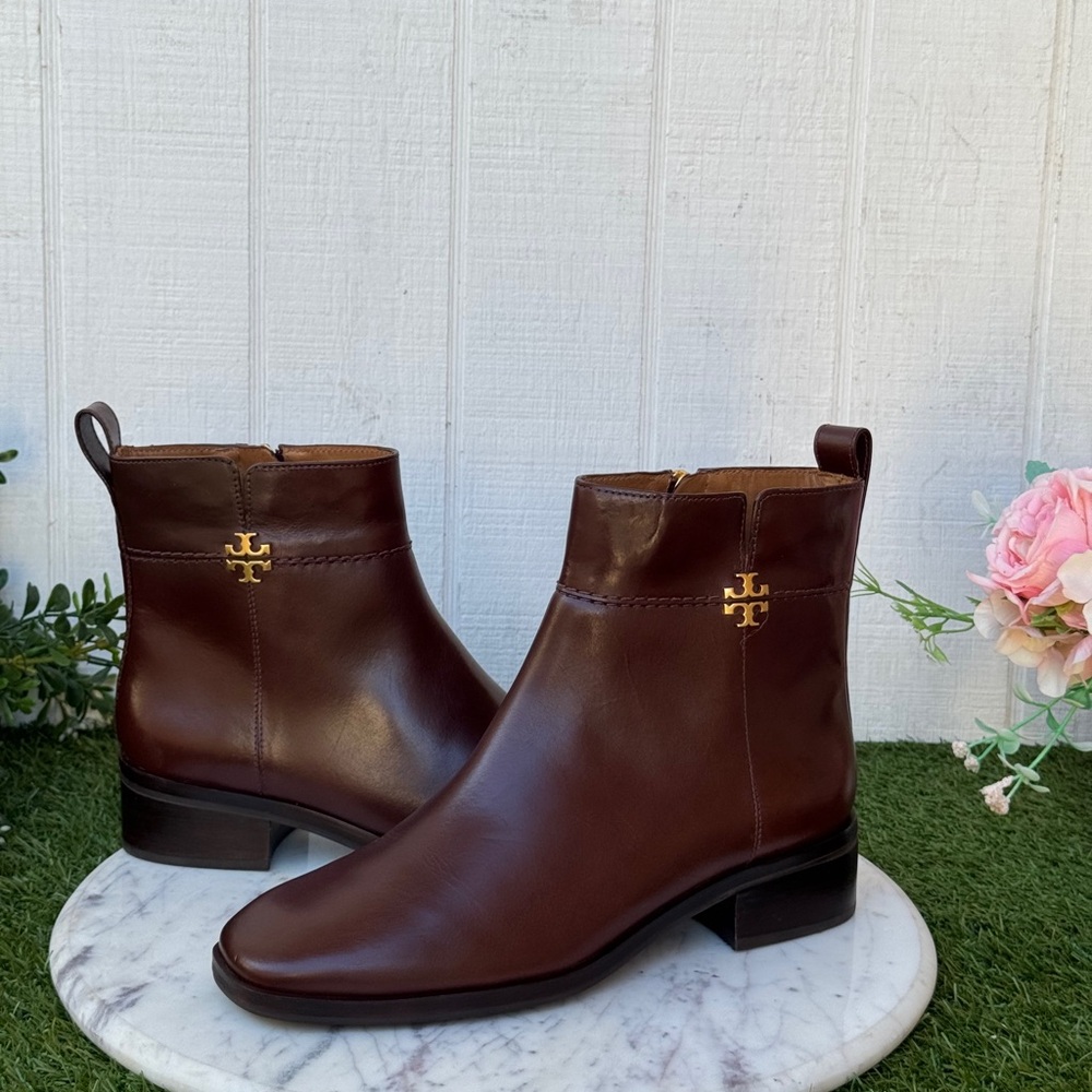 Tory Burch Dark Brown Ankle Booties size 8 women new